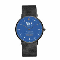 Thumbnail for Lal Bahadur Shastri International Airport (VNS) Aviator Watches - Classic - Blue - Slim Mesh - Black & Stainless Steel Strap