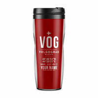 Thumbnail for Volgograd International Airport (VOG) Travel Mugs - ID Tag + Name - Plastic (No Holder) - Red