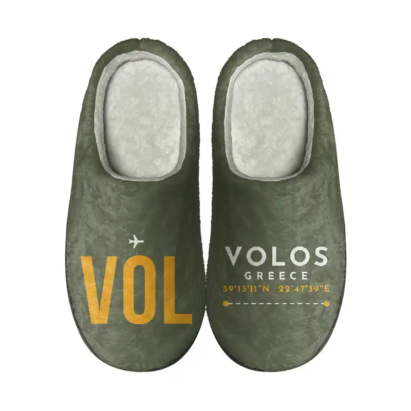 Nea Anchialos National Airport (VOL) Slippers & Flip Flops - Slippers - Cotton - Code - Different - Green Army