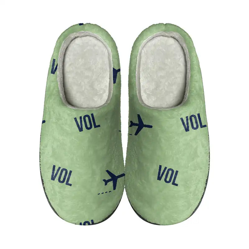Nea Anchialos National Airport (VOL) Slippers & Flip Flops - Slippers - Cotton - Pattern - Light Green