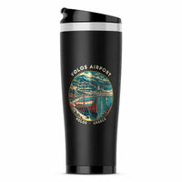 Thumbnail for Nea Anchialos National Airport (VOL) Travel Mugs - Badge - Stainless Steel (No Holder) - Black