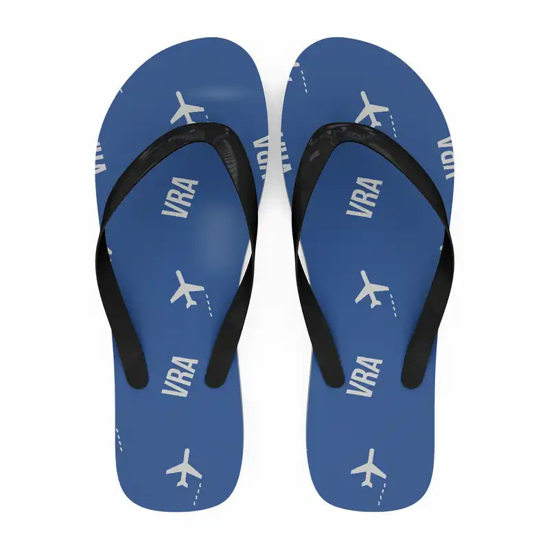 Juan Gualberto Gómez Airport (VRA) Slippers & Flip Flops - Slippers - Flip Flops - Pattern - Blue