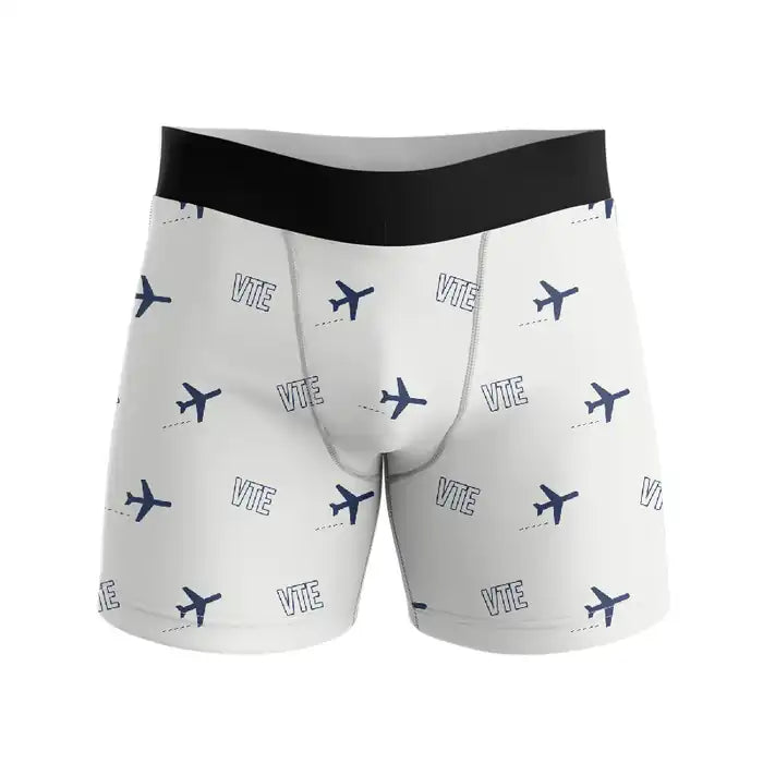 Wattay International Airport Vientiane (VTE) Men Boxers - Pattern - White