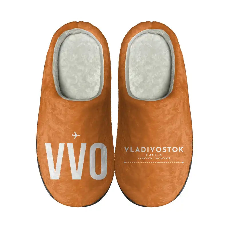 Vladivostok International Airport (VVO) Slippers & Flip Flops - Slippers - Cotton - Code - Different - Orange