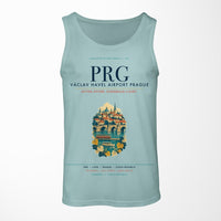 Thumbnail for Václav Havel Airport Prague (PRG) design on light green tank top