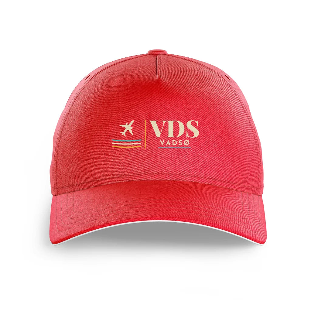 Vadsø Airport (VDS) printed hat - red