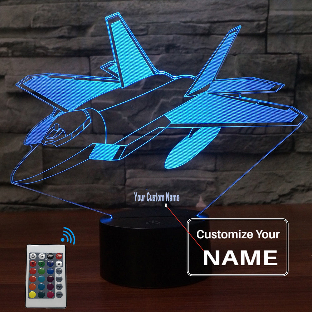 Very Detailed Fighting Falcon F35 Designed 3D Lamp