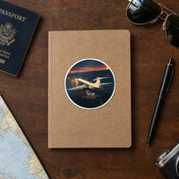 Thumbnail for Vickers VC10 - 3D + Name - Circle Sticker - Notebook
