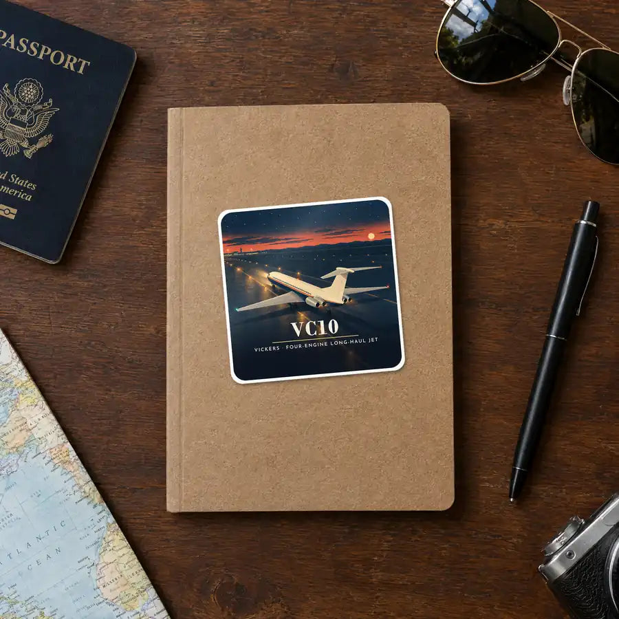 Vickers VC10 - 3D - Square Sticker - Notebook