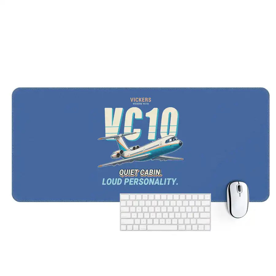 Vickers VC10 - Cartoon - Desk Mat - Blue