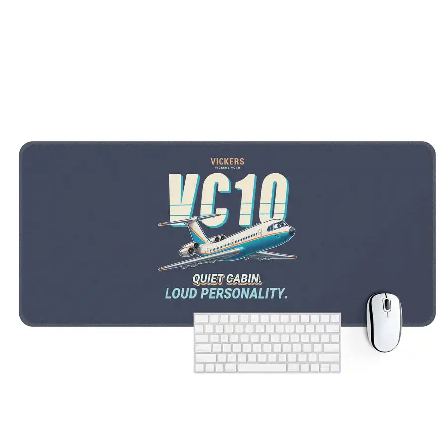 Vickers VC10 - Cartoon - Desk Mat - Navy Blue