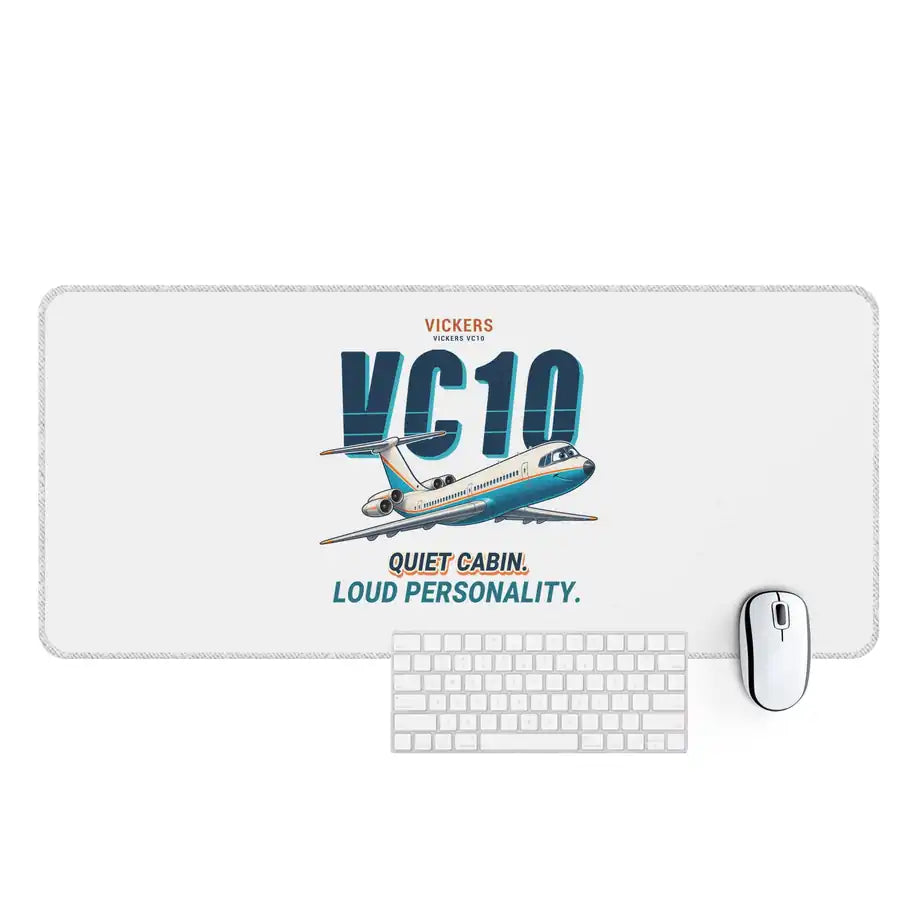 Vickers VC10 - Cartoon - Desk Mat - White