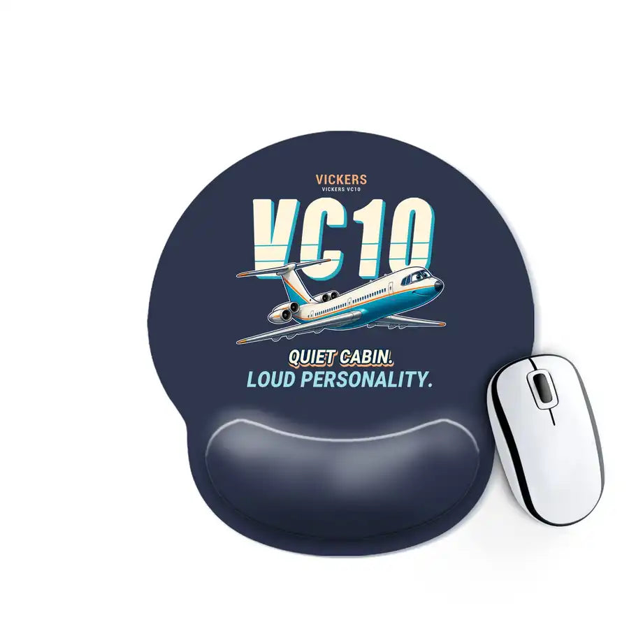 Vickers VC10 - Cartoon - Ergonomic Mouse Pad - Navy Blue