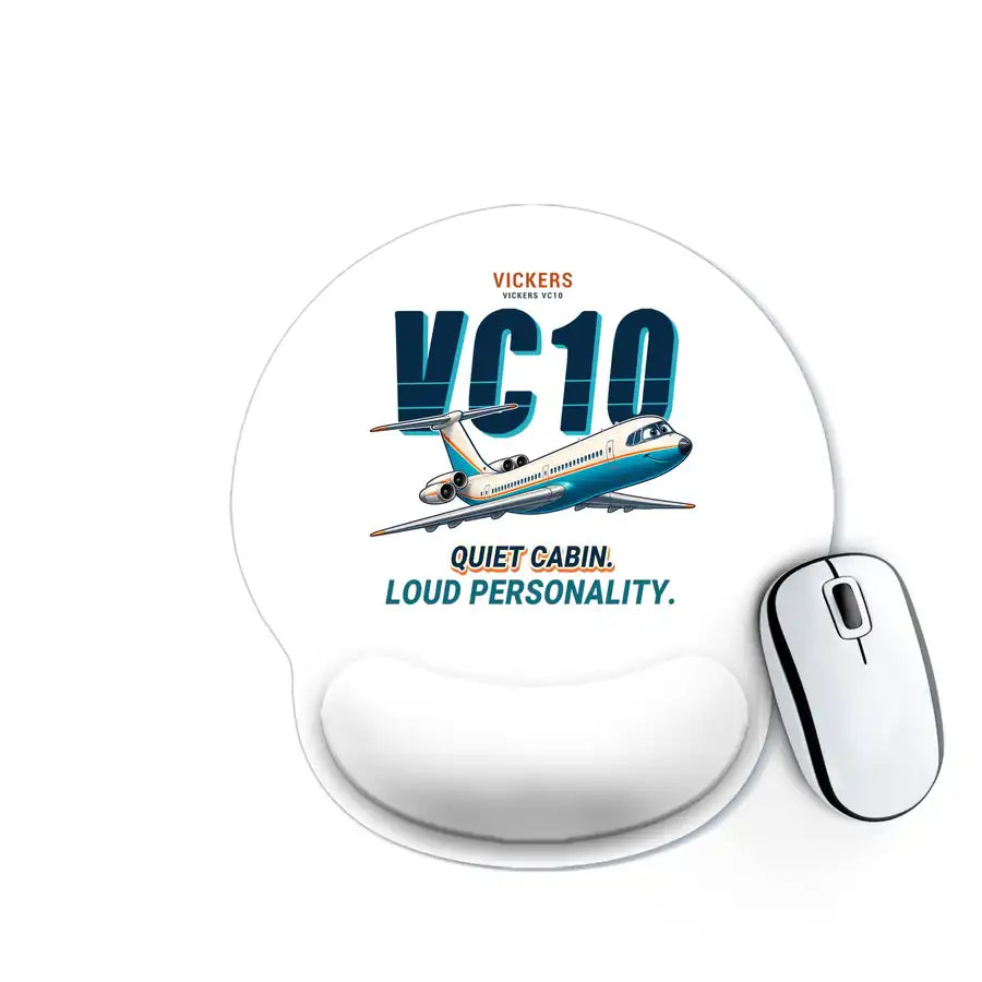 Vickers VC10 - Cartoon - Ergonomic Mouse Pad - White