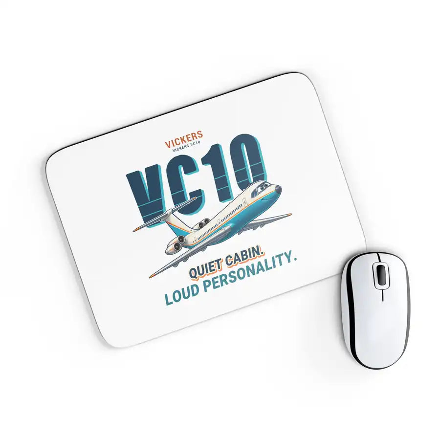 Vickers VC10 - Cartoon - Mouse Pad - White