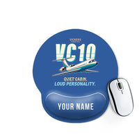 Thumbnail for Vickers VC10 - Cartoon + Name - Ergonomic Mouse Pad - Blue