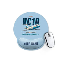 Thumbnail for Vickers VC10 - Cartoon + Name - Ergonomic Mouse Pad - Light Blue