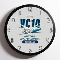 Thumbnail for Vickers VC10 - Cartoon + Name - Framed - Light Gray