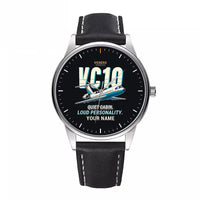 Thumbnail for Vickers VC10 - Cartoon + Name - Leather Strap - Black Leather Strap