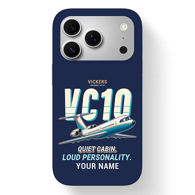 Vickers VC10 - Cartoon + Name - MagSafe iPhone 17 Pro - Navy Blue