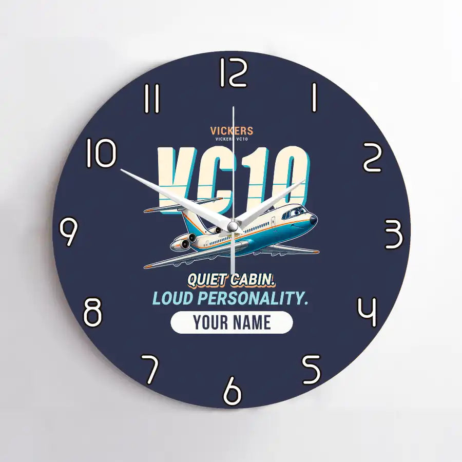 Vickers VC10 - Cartoon + Name - No Frame - Navy Blue