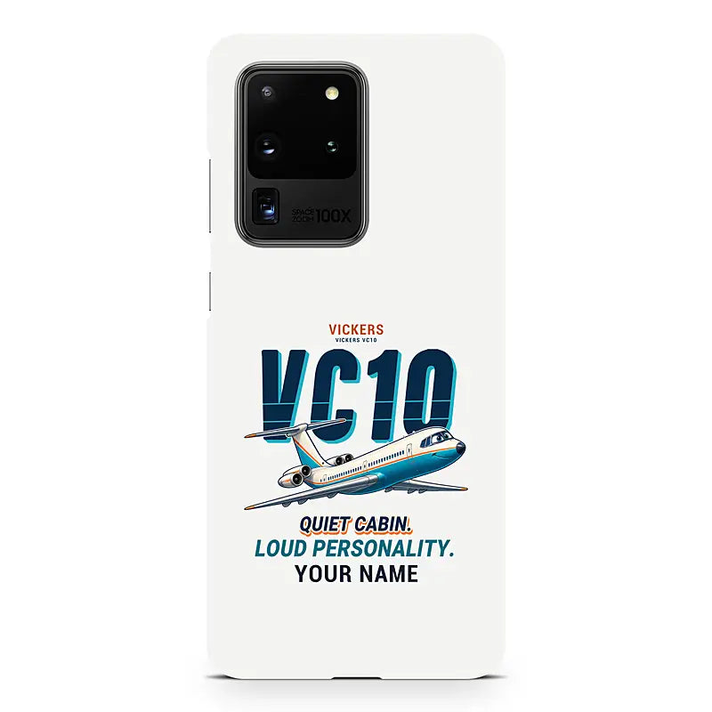 Vickers VC10 - Cartoon + Name - Samsung Case - White