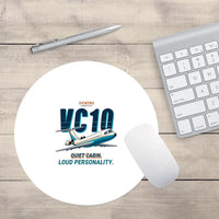 Thumbnail for Vickers VC10 - Cartoon - Round Mouse Pad - White