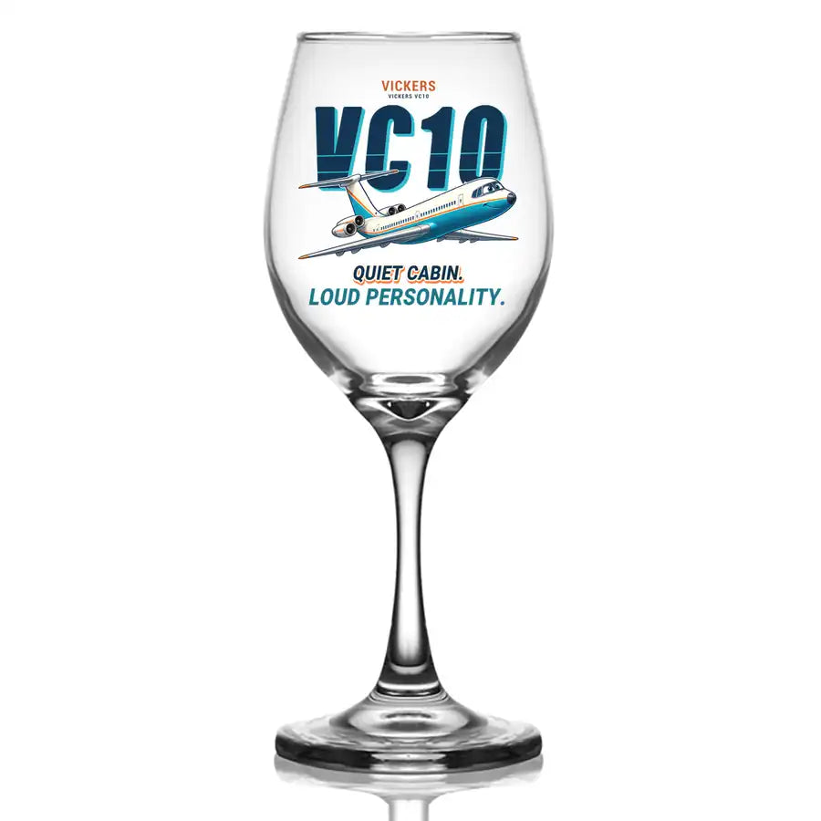 Vickers VC10 - Cartoon - Wine Glass
