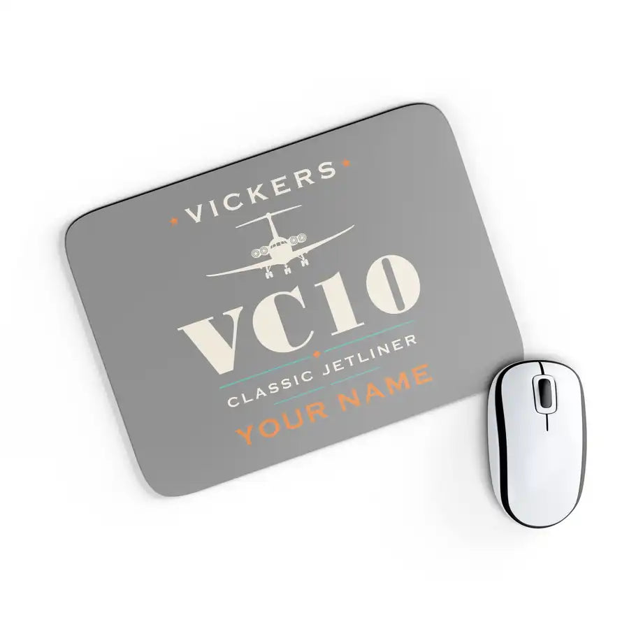 Vickers VC10 - Heritage + Name - Mouse Pad - Gray