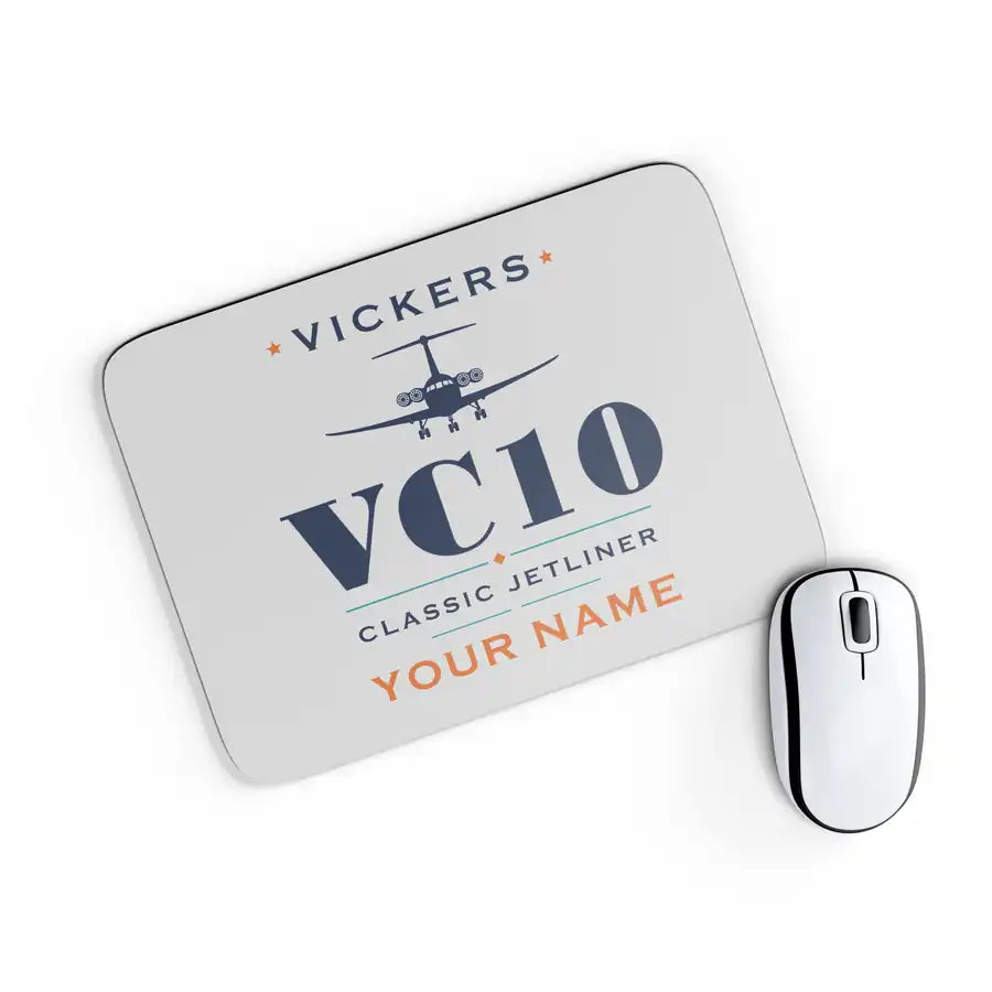 Vickers VC10 - Heritage + Name - Mouse Pad - Light Gray