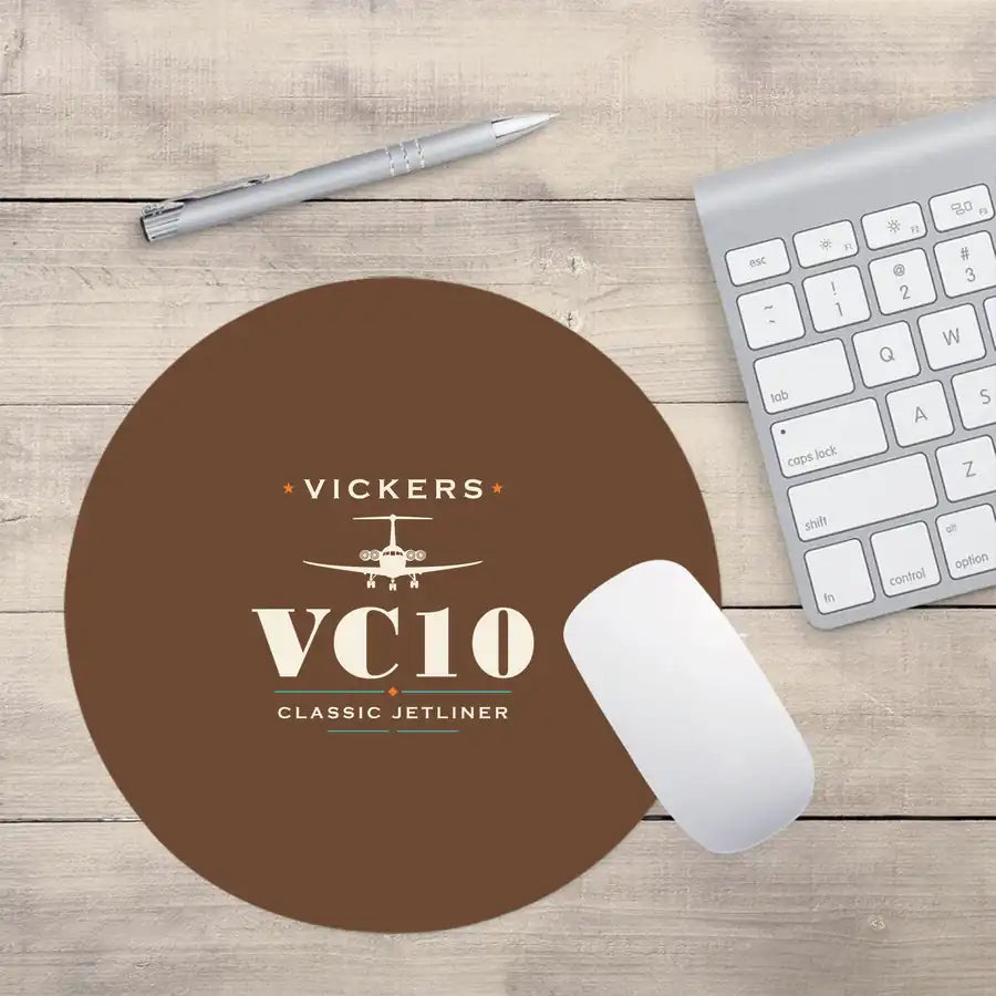Vickers VC10 - Heritage - Round Mouse Pad - Brown