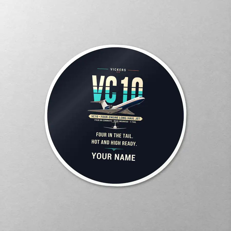 Vickers VC10 - Original + Name - Circle Sticker - Close-up