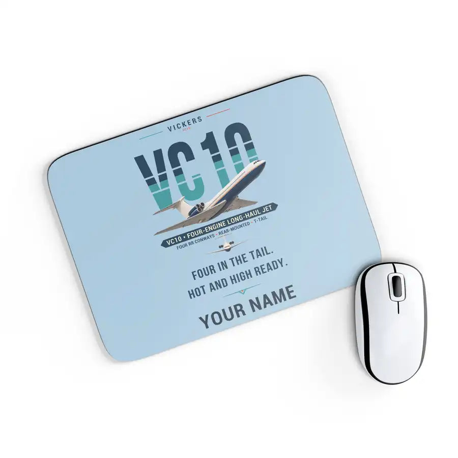 Vickers VC10 - Original + Name - Mouse Pad - Light Blue