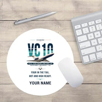 Thumbnail for Vickers VC10 - Original + Name - Round Mouse Pad - White