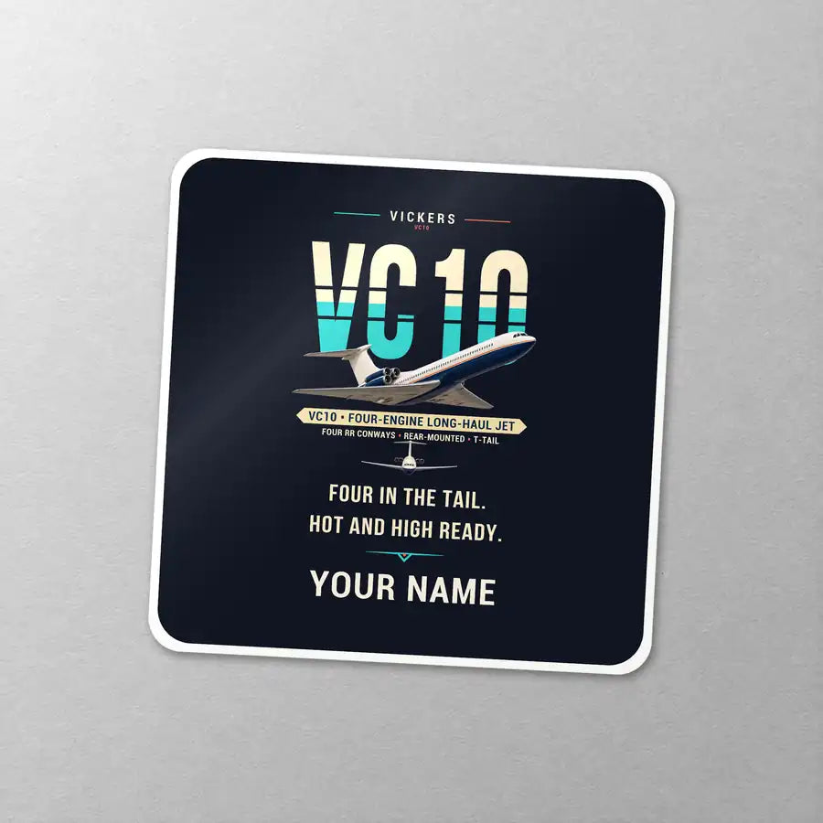 Vickers VC10 - Original + Name - Square Sticker - Close-up