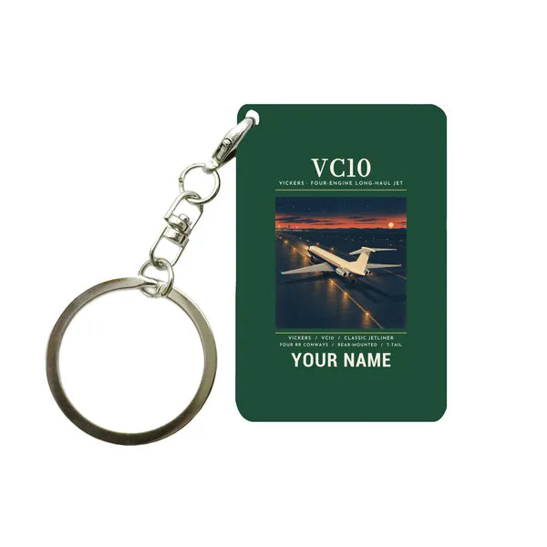 Vickers VC10 - Poster + Name - Key Chain - Dark Green