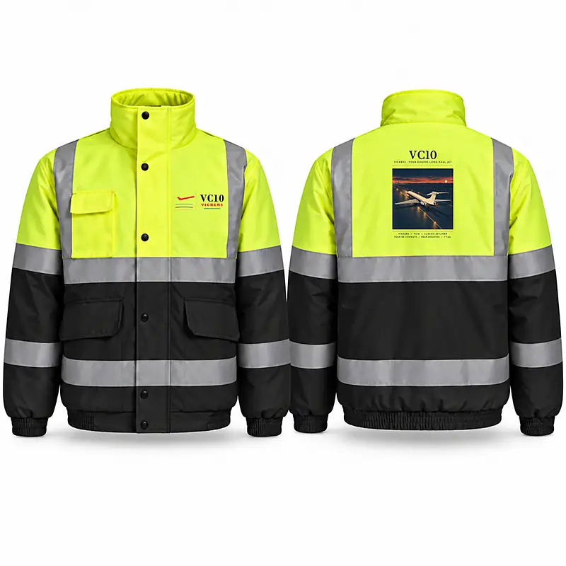 Vickers VC10 Reflective Winter Jackets - Poster - Fluorescent Yellow & Navy