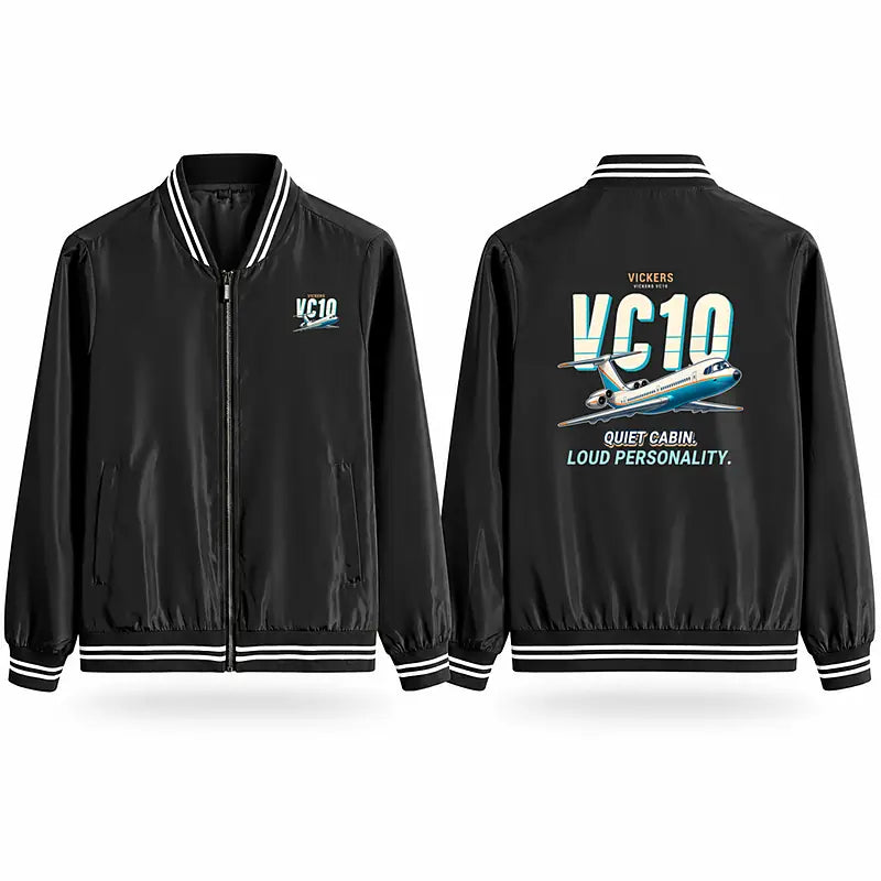 Vickers VC10 Stylish Jackets - Baseball Collar - Cartoon - Black