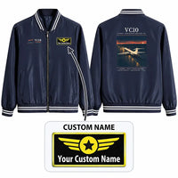 Thumbnail for Vickers VC10 Stylish Jackets - Baseball Collar - Poster + Name - Navy Blue