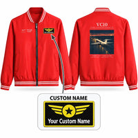 Thumbnail for Vickers VC10 Stylish Jackets - Baseball Collar - Poster + Name - Red