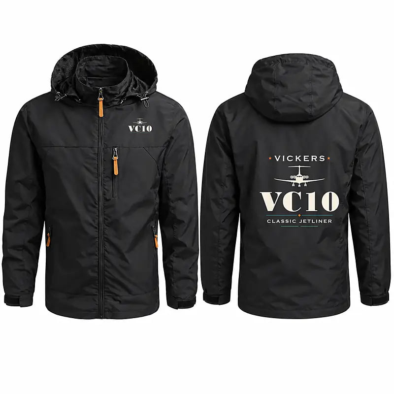 Vickers VC10 Stylish Jackets - Hooded Windbreaker - Heritage - Black
