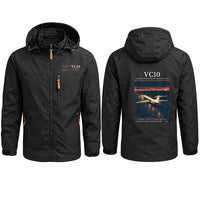 Thumbnail for Vickers VC10 Stylish Jackets - Hooded Windbreaker - Poster - Black