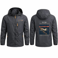 Thumbnail for Vickers VC10 Stylish Jackets - Hooded Windbreaker - Poster - Charcoal