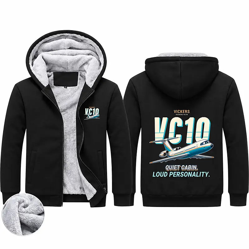 Vickers VC10 Zipped Sweatshirts - Cartoon - Black