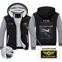 Thumbnail for Vickers VC10 Zipped Sweatshirts - Poster + Name - Black & Gray