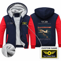 Thumbnail for Vickers VC10 Zipped Sweatshirts - Poster + Name - Navy & Red