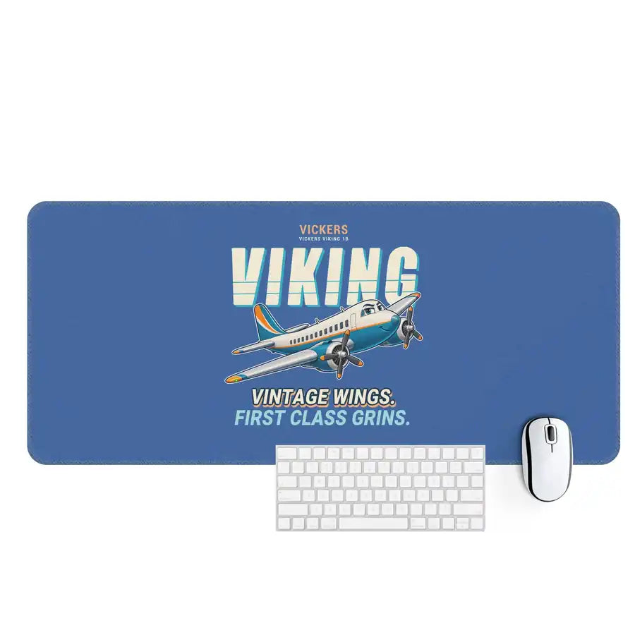 Vickers Viking 1B - Cartoon - Desk Mat - Blue