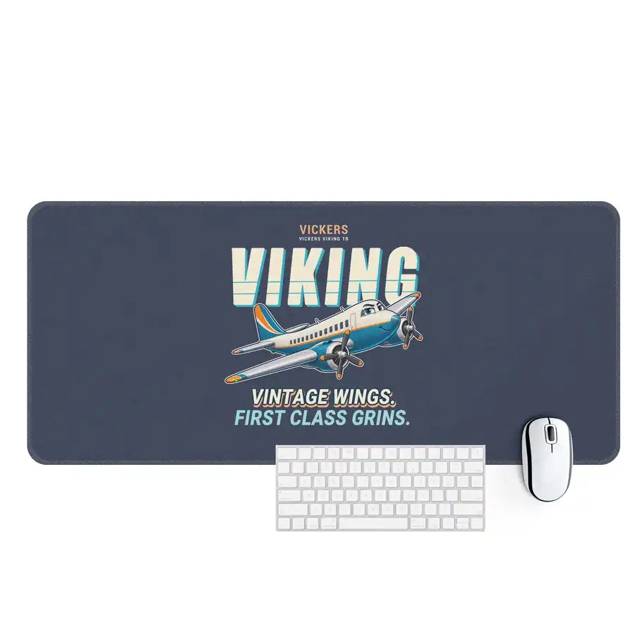 Vickers Viking 1B - Cartoon - Desk Mat - Navy Blue