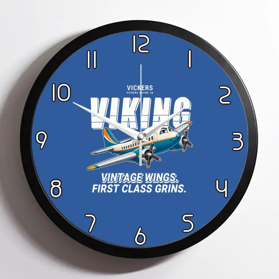 Vickers Viking 1B - Cartoon - Framed - Blue