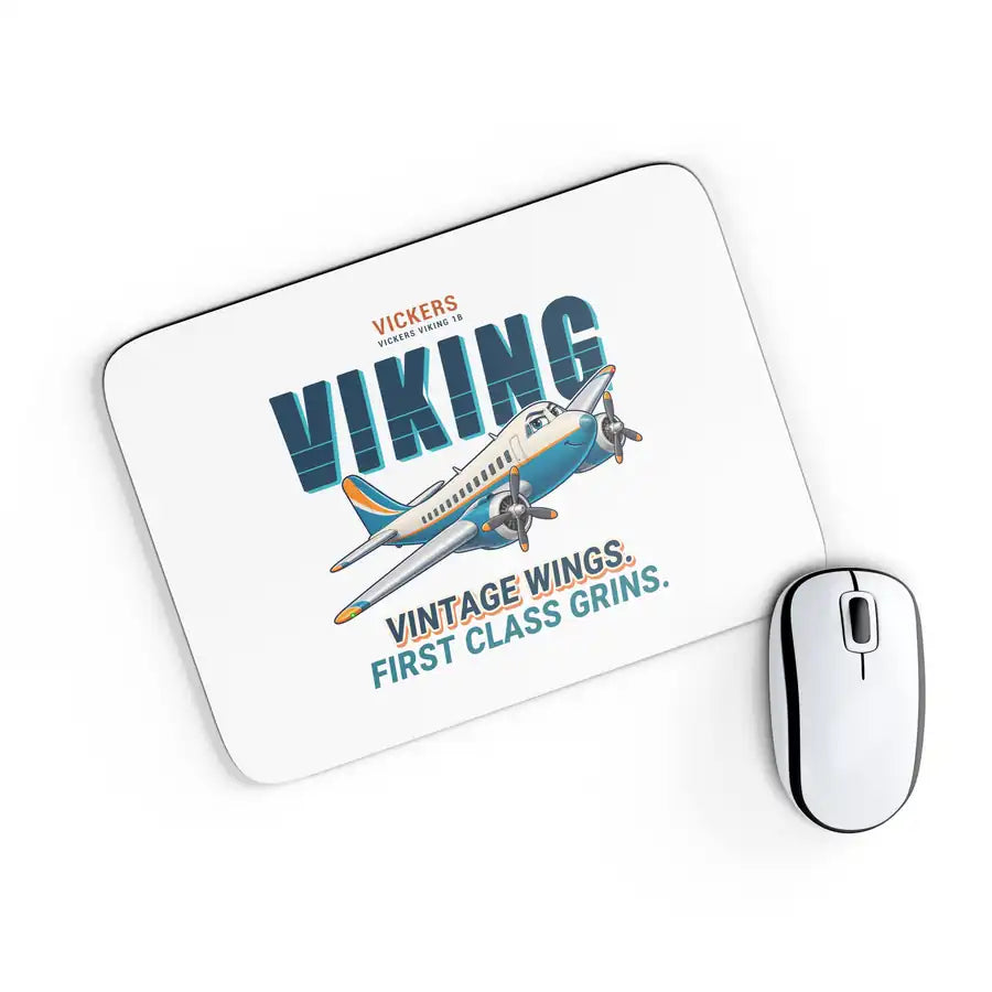 Vickers Viking 1B - Cartoon - Mouse Pad - White